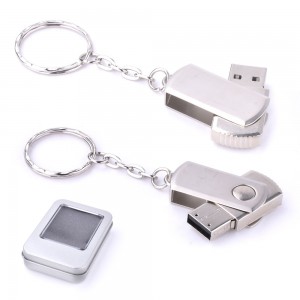 Döner Kapaklı Metal Anahtarlık USB Bellek Flash Disc