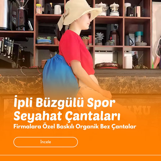 İpli Büzgülü Bez Çanta