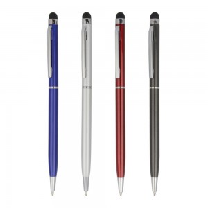 Çevirmeli Touchpen Metal Tükenmez Kalem
