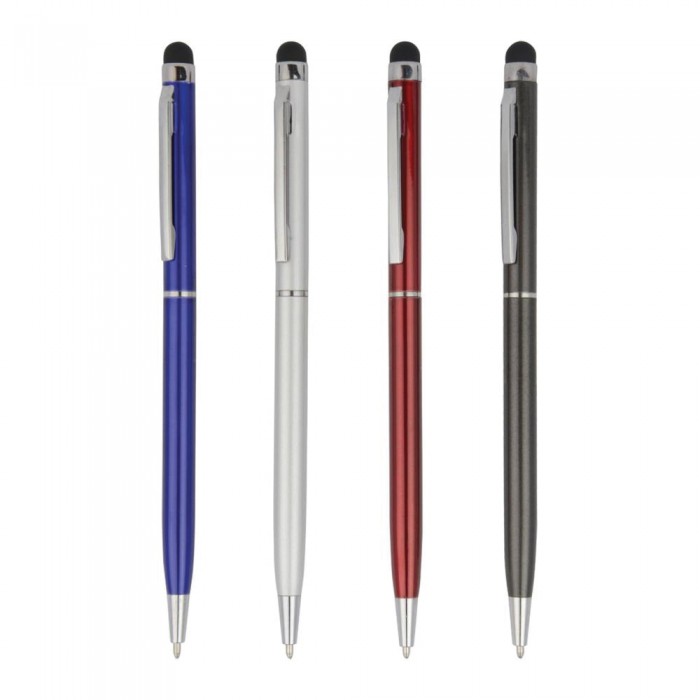 Çevirmeli Touchpen Metal Tükenmez Kalem