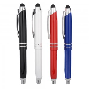 Metal Işıklı Touchpen Tükenmez Kalem