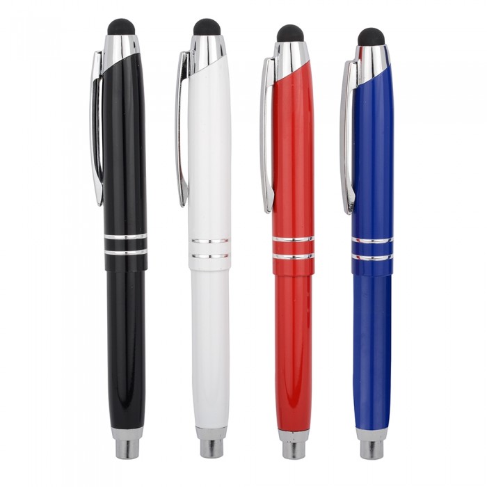 Metal Işıklı Touchpen Tükenmez Kalem