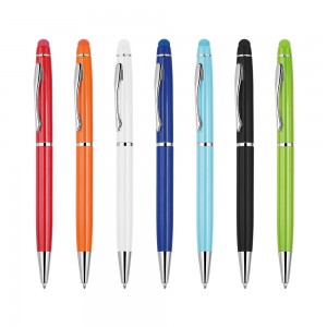 Touchpen Özellikli Çevirmeli Metal Tükenmez Kalem